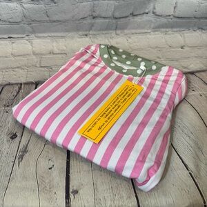 Ravie Threads Pink and Green Holiday Striped Bamboo Jogger Set